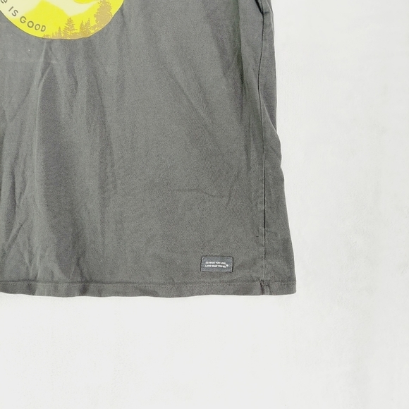 Crusher Tee Life Is Good Black Yellow Print Short Sleeve T-Shirt P7035 - Picture 3 of 9